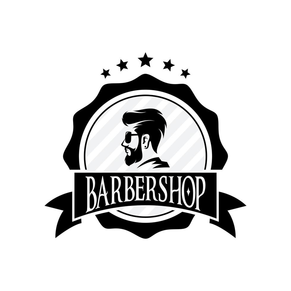 Barber Shop Logo Vector Template v14