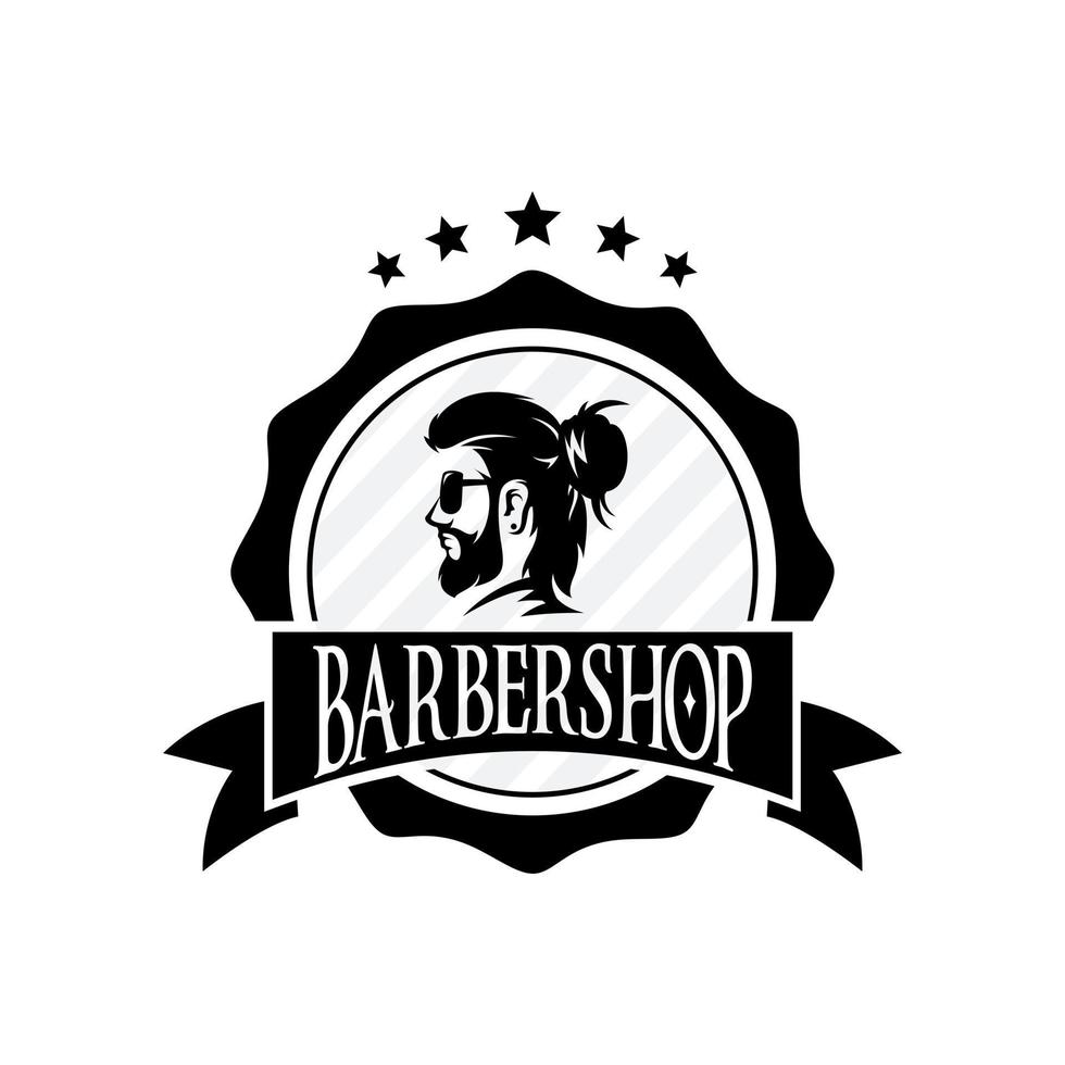 plantilla de vector de logotipo de barbería v9