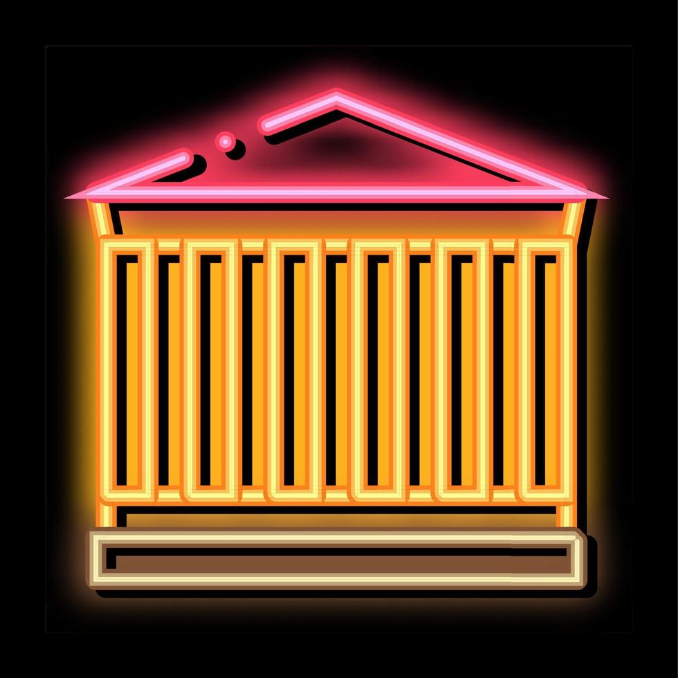 greek columns building neon glow icon illustration vector