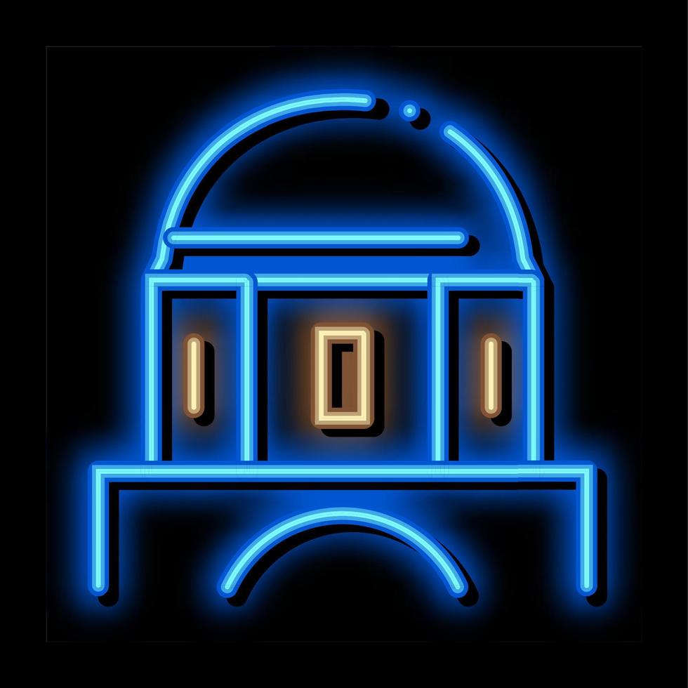 classical greek building dome neon glow icon illustration vector