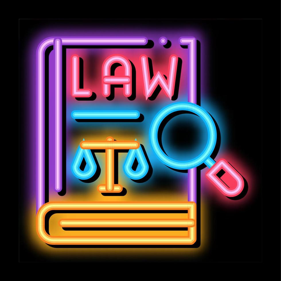 law of justice neon glow icon illustration vector