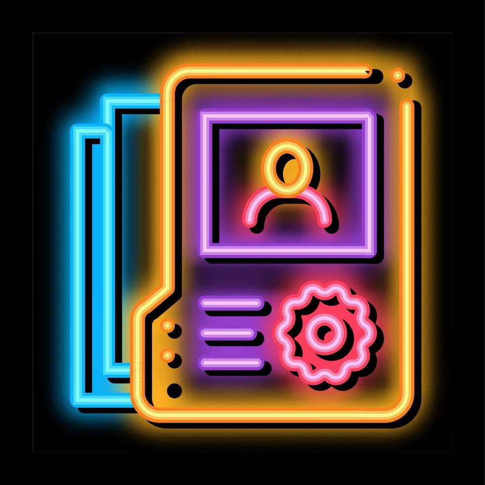 information about person neon glow icon illustration vector