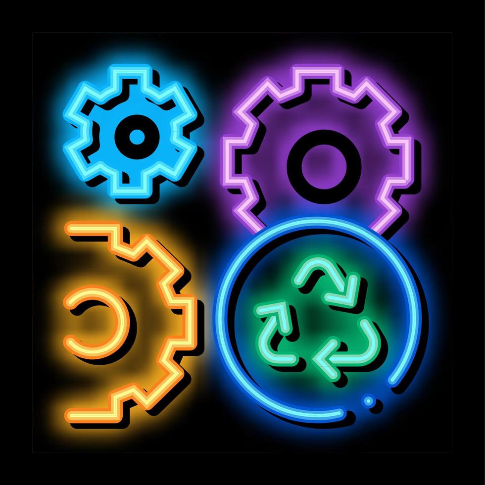 sync settings neon glow icon illustration vector