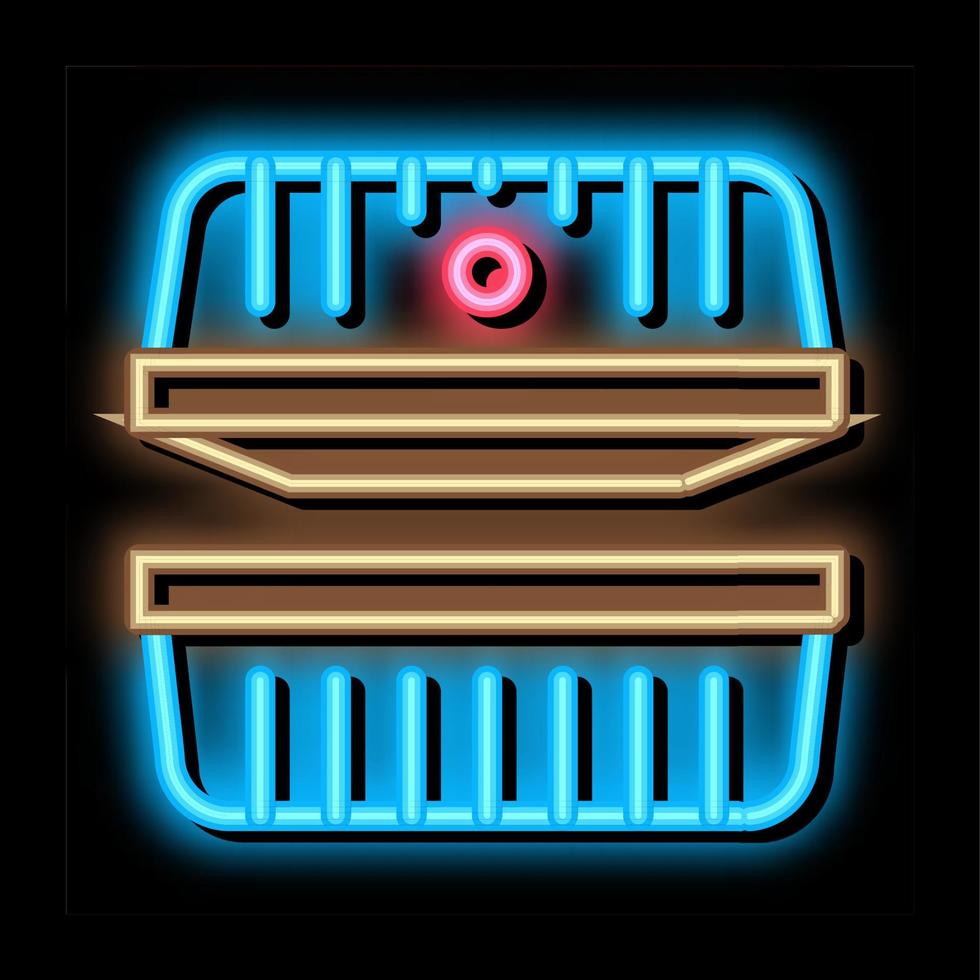 heating stove neon glow icon illustration vector