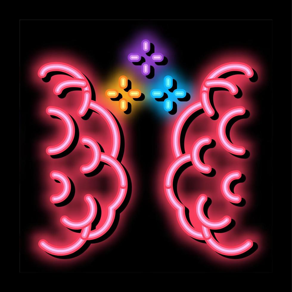 brain synchronization neon glow icon illustration vector
