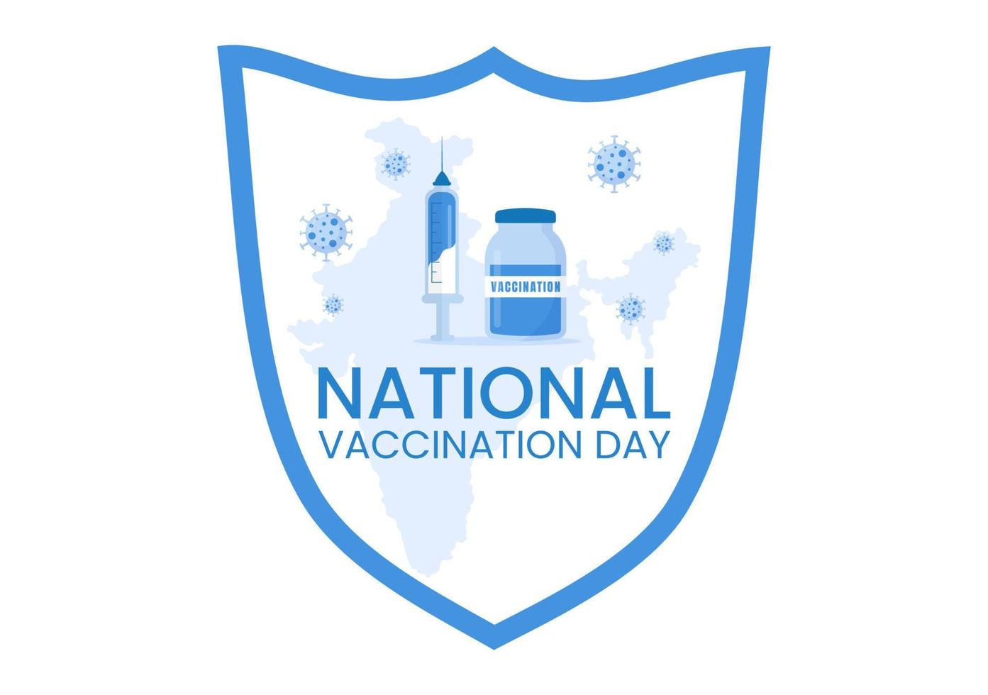 National Vaccination Day on March 16 Illustration with Vaccine Syringe for Strong Immunity in Flat Cartoon Hand Drawn to Landing Page Template vector