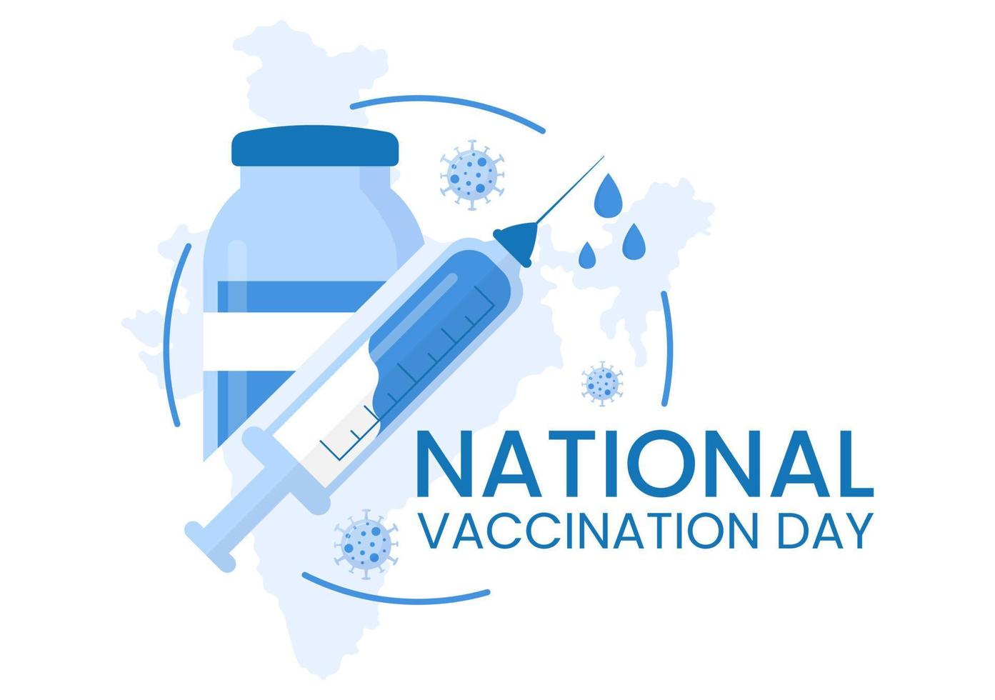 National Vaccination Day on March 16 Illustration with Vaccine Syringe for Strong Immunity in Flat Cartoon Hand Drawn to Landing Page Template vector
