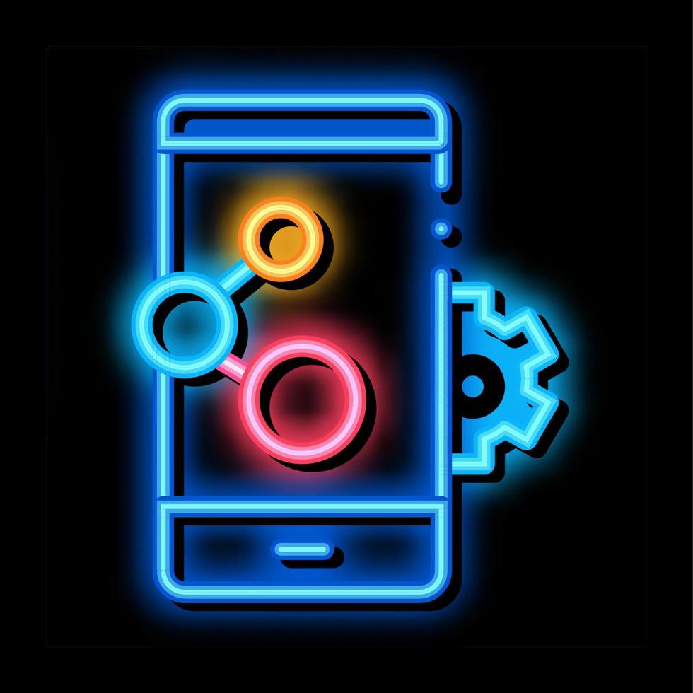 telephone settings neon glow icon illustration vector