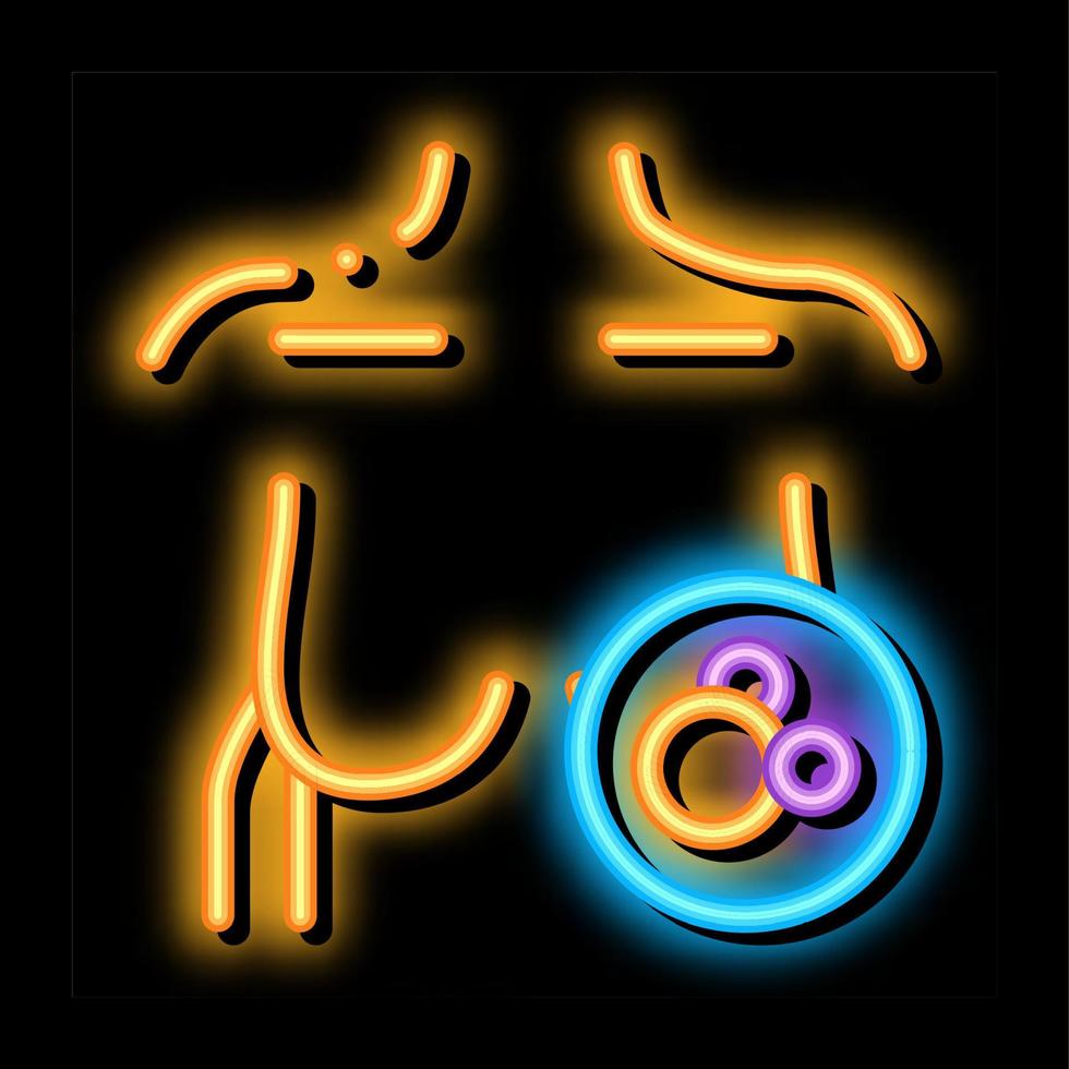 female breast neon glow icon illustration vector