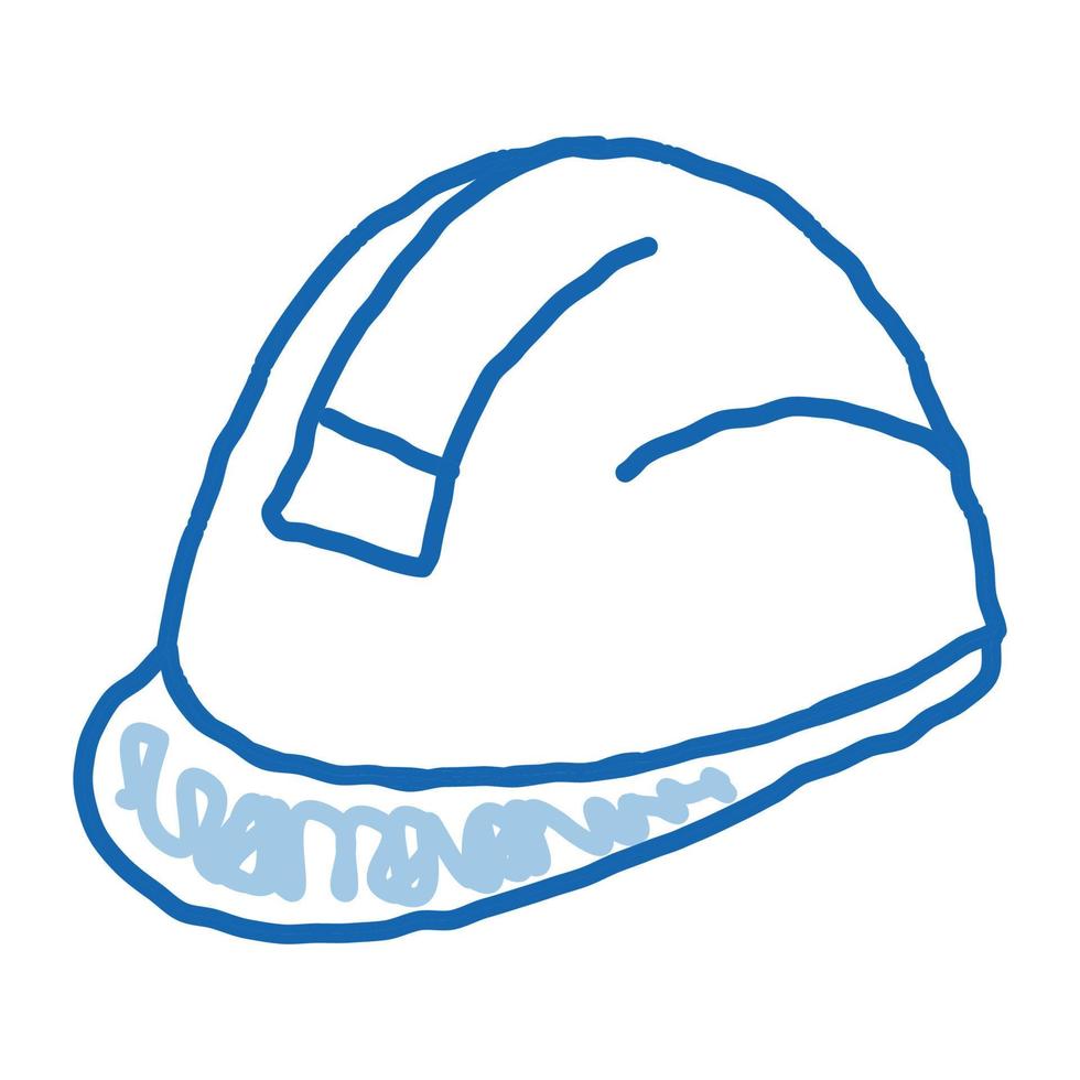 builder heavy helmet doodle icon hand drawn illustration vector