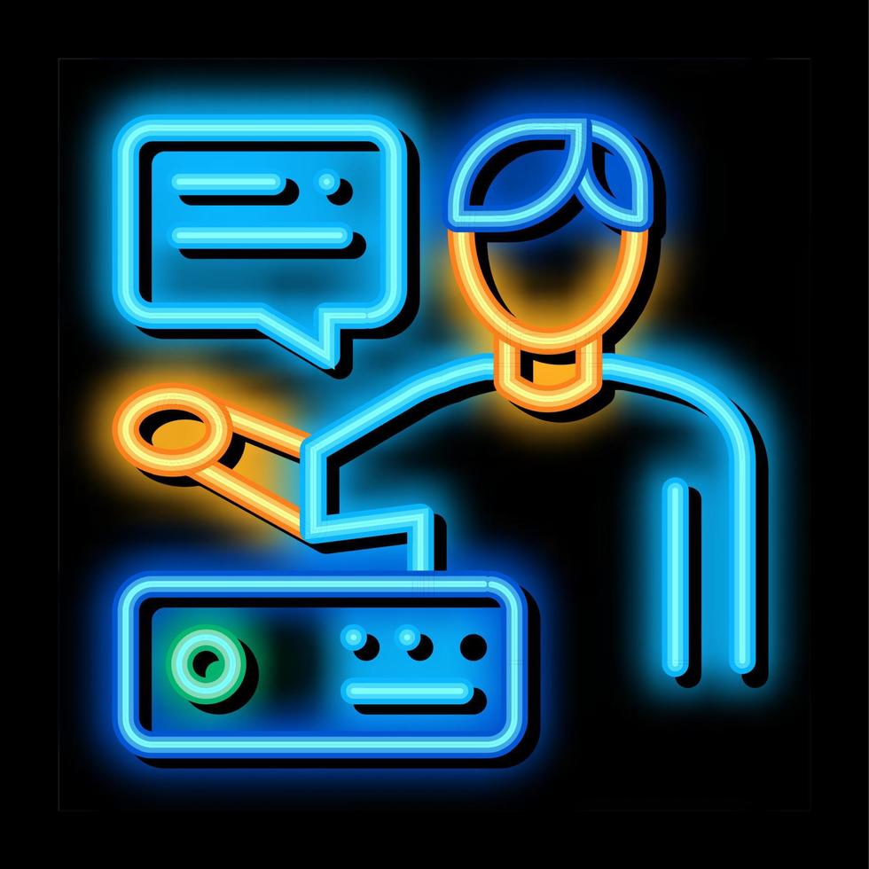 person presentation neon glow icon illustration vector
