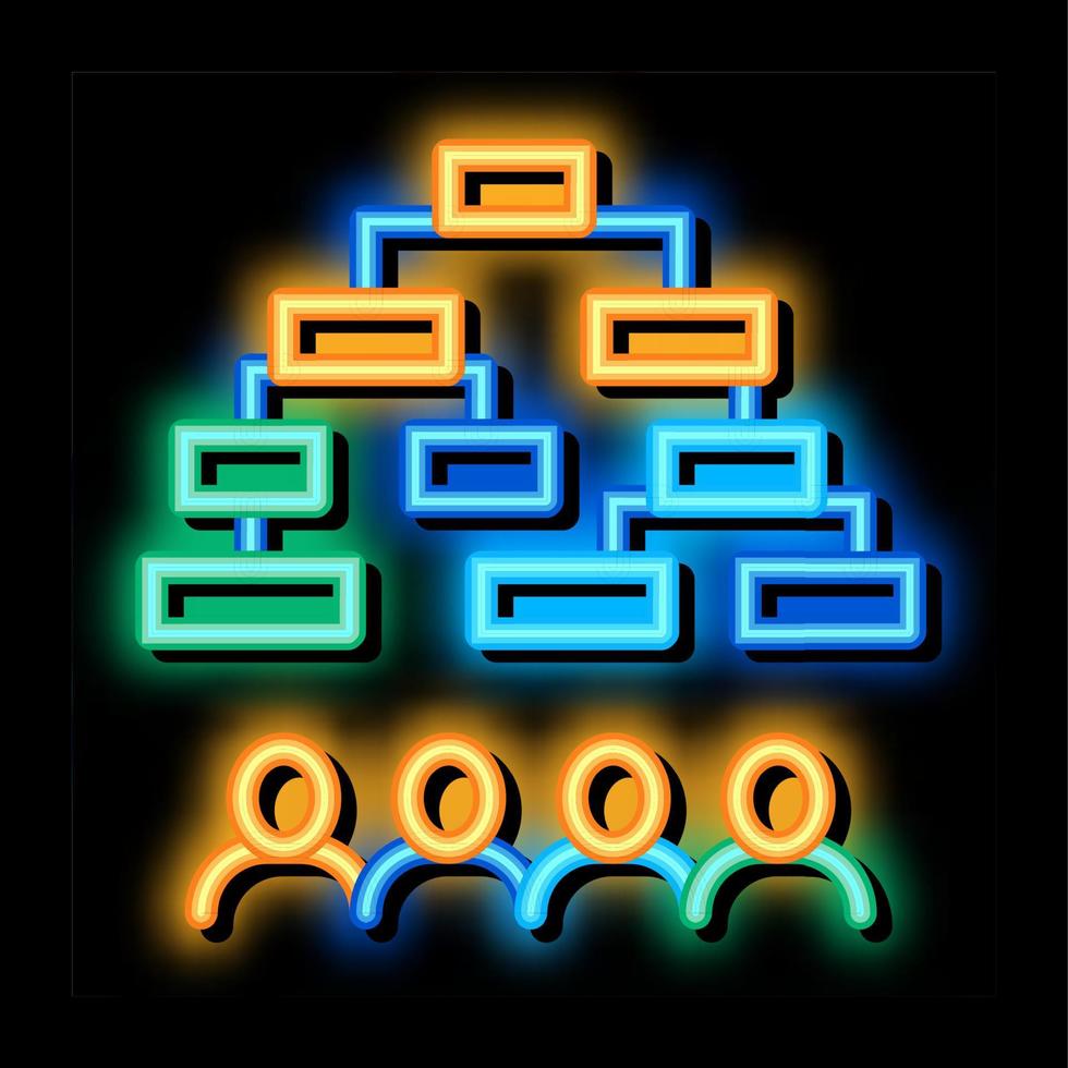 multi-pass algorithm neon glow icon illustration vector