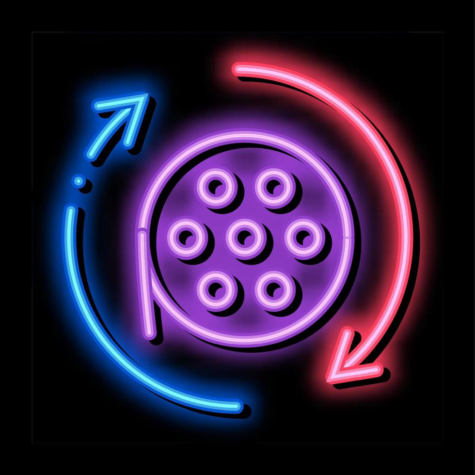 disk scroll neon glow icon illustration vector
