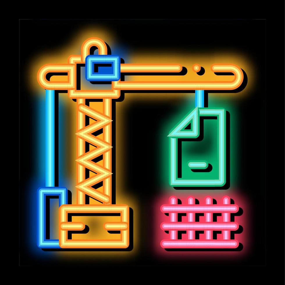 construction crane neon glow icon illustration vector