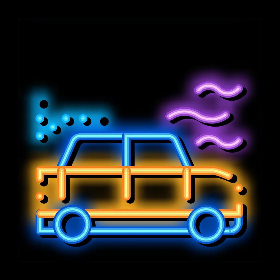 air cleaning machine neon glow icon illustration vector