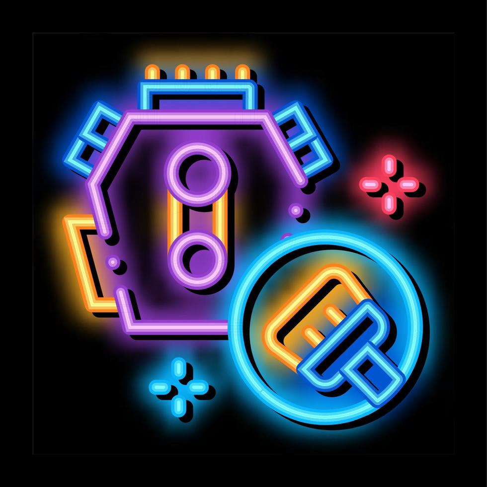 internal cleaning neon glow icon illustration vector