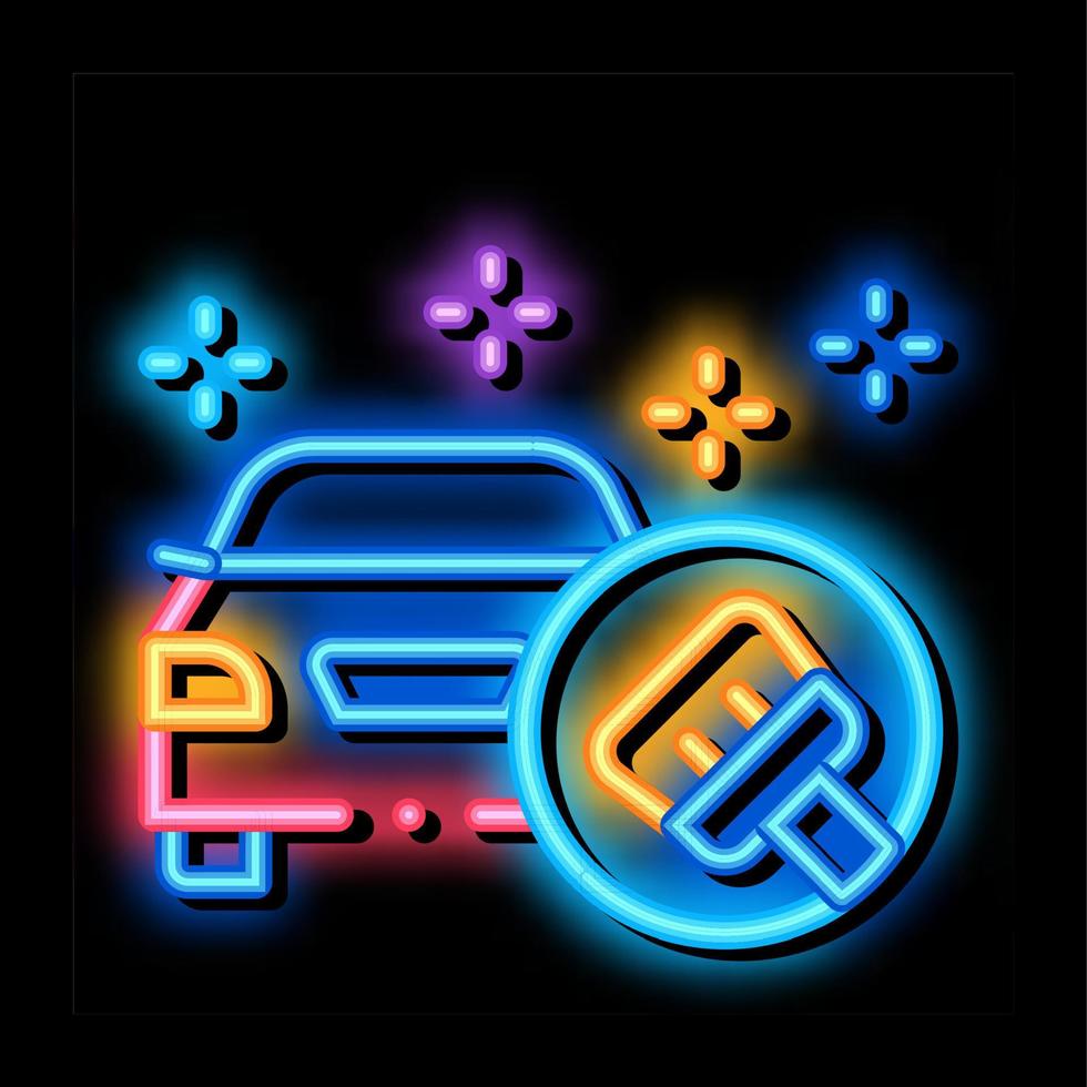 perfect cleaning machine neon glow icon illustration vector