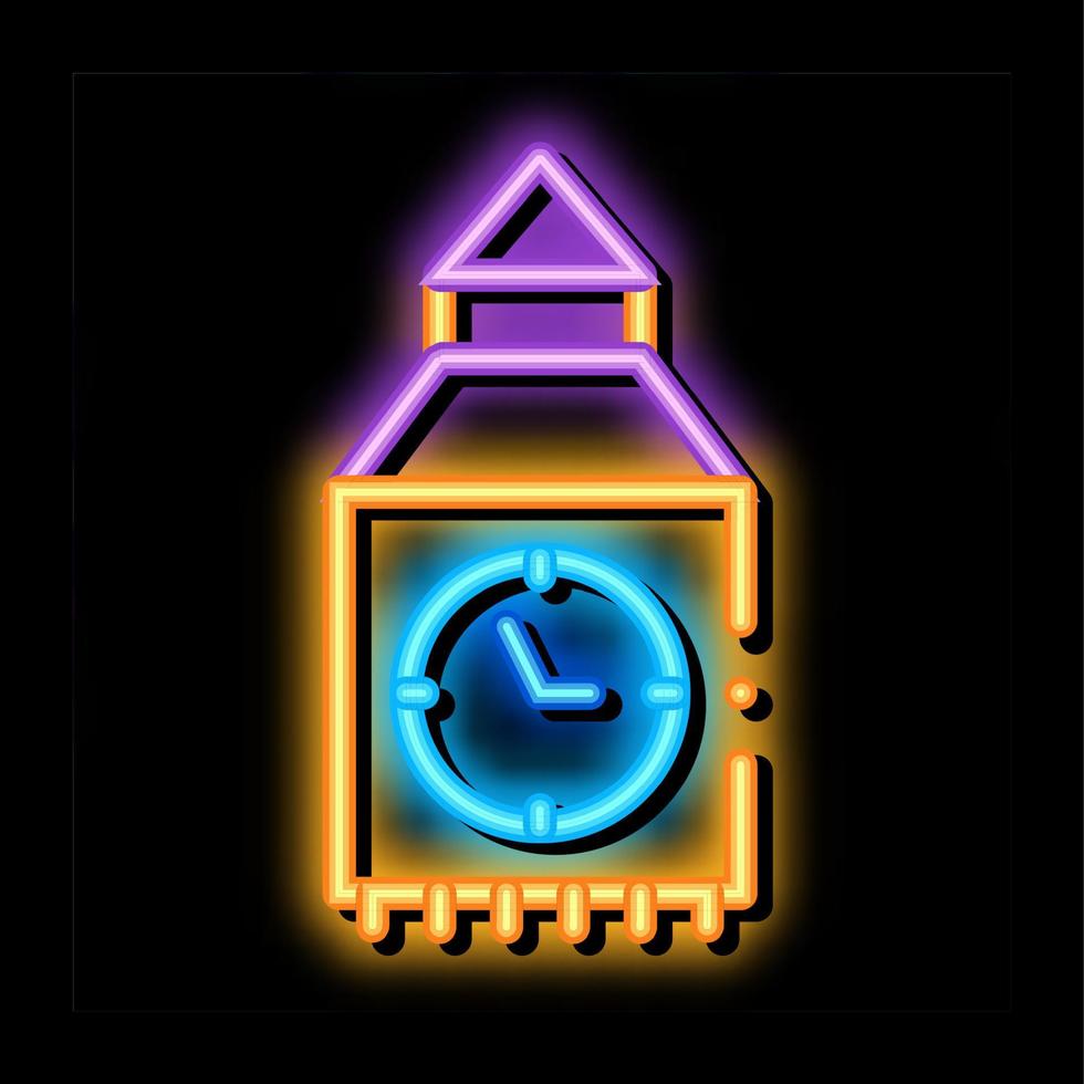 castle facade neon glow icon illustration vector