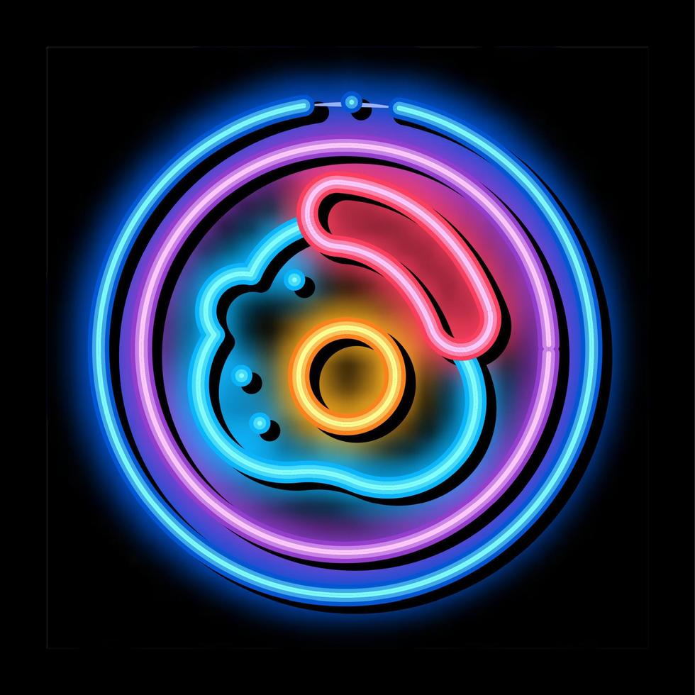 typical american breakfast neon glow icon illustration vector