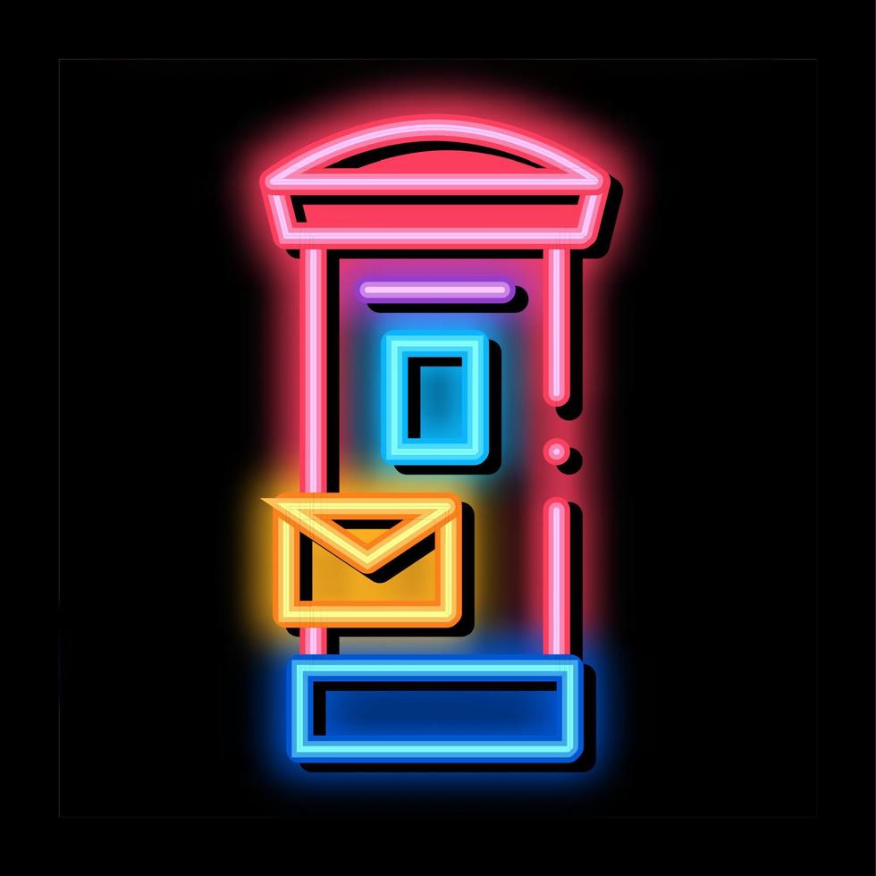 post machine neon glow icon illustration vector