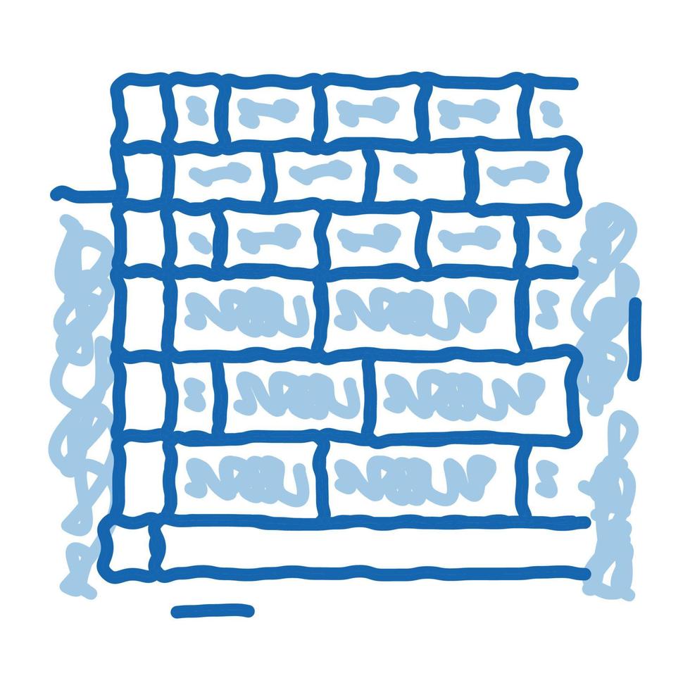block foundation doodle icon hand drawn illustration vector