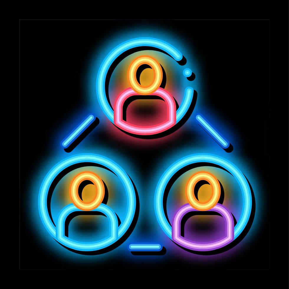 group leader neon glow icon illustration vector