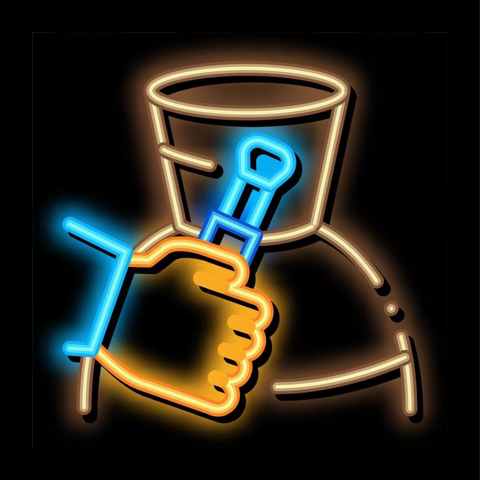 clay vase painting neon glow icon illustration vector