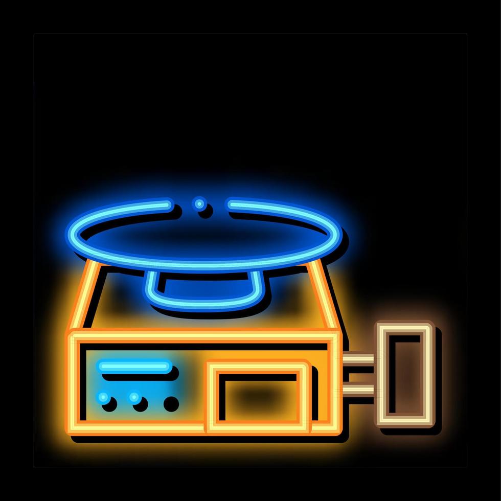 potter s wheel neon glow icon illustration vector