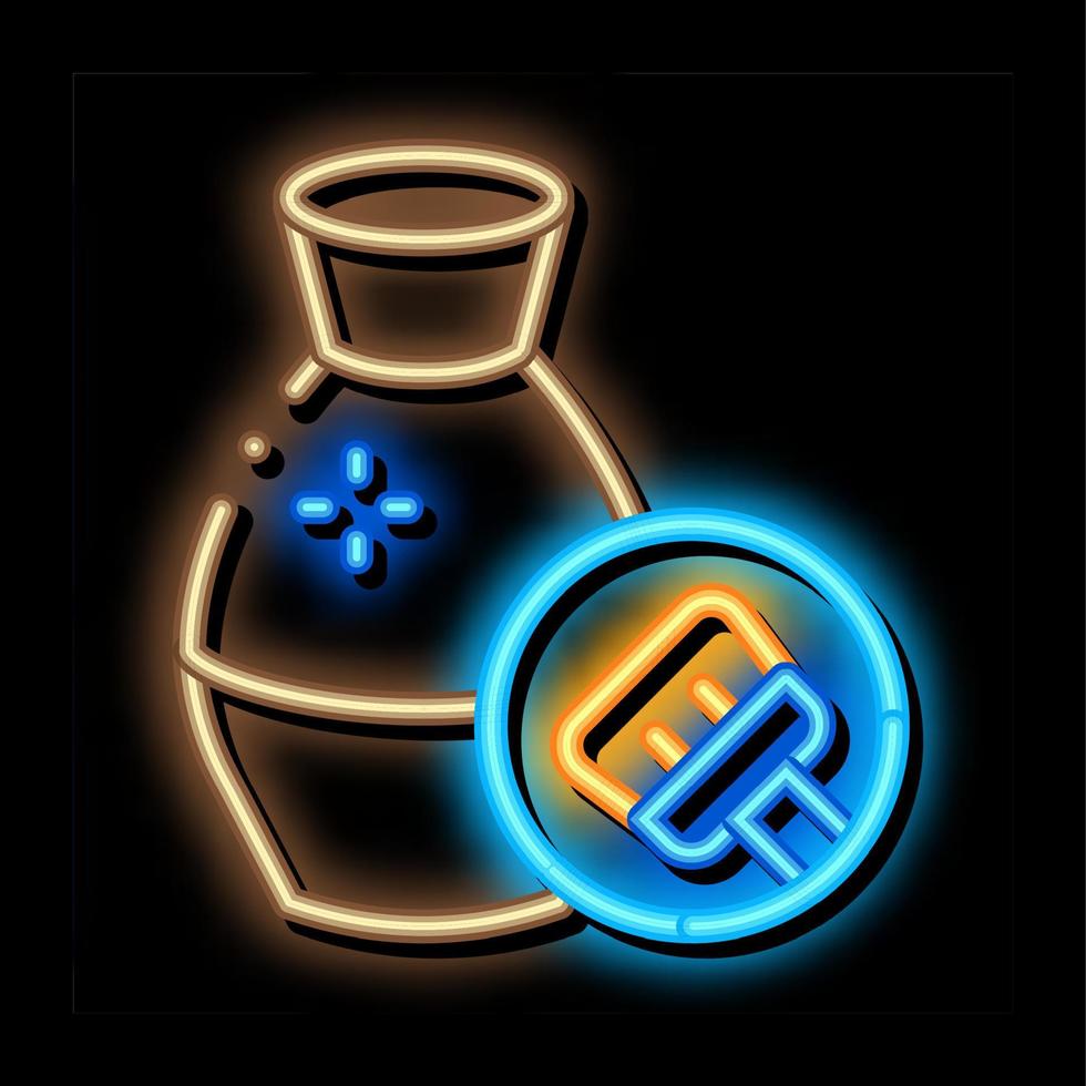 clay vase cleansing neon glow icon illustration vector