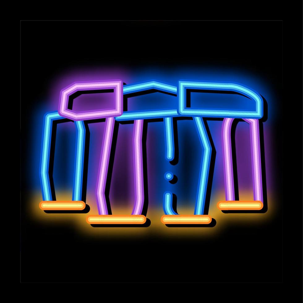stonehenge neon glow icon illustration vector