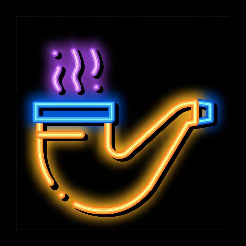 smoking pipe neon glow icon illustration vector