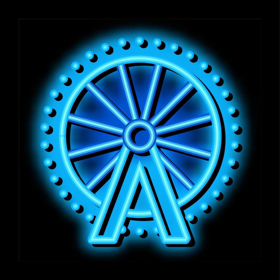 ferris wheel neon glow icon illustration vector
