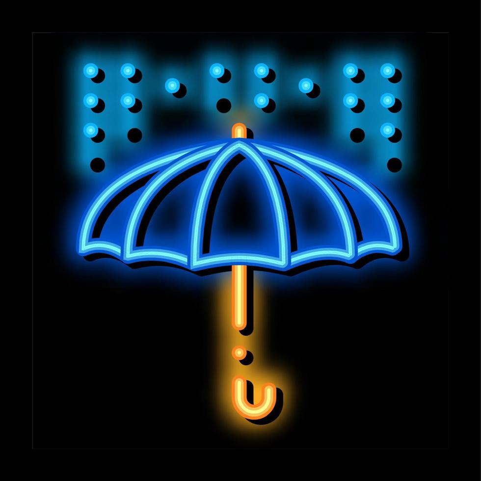 rain umbrella neon glow icon illustration vector