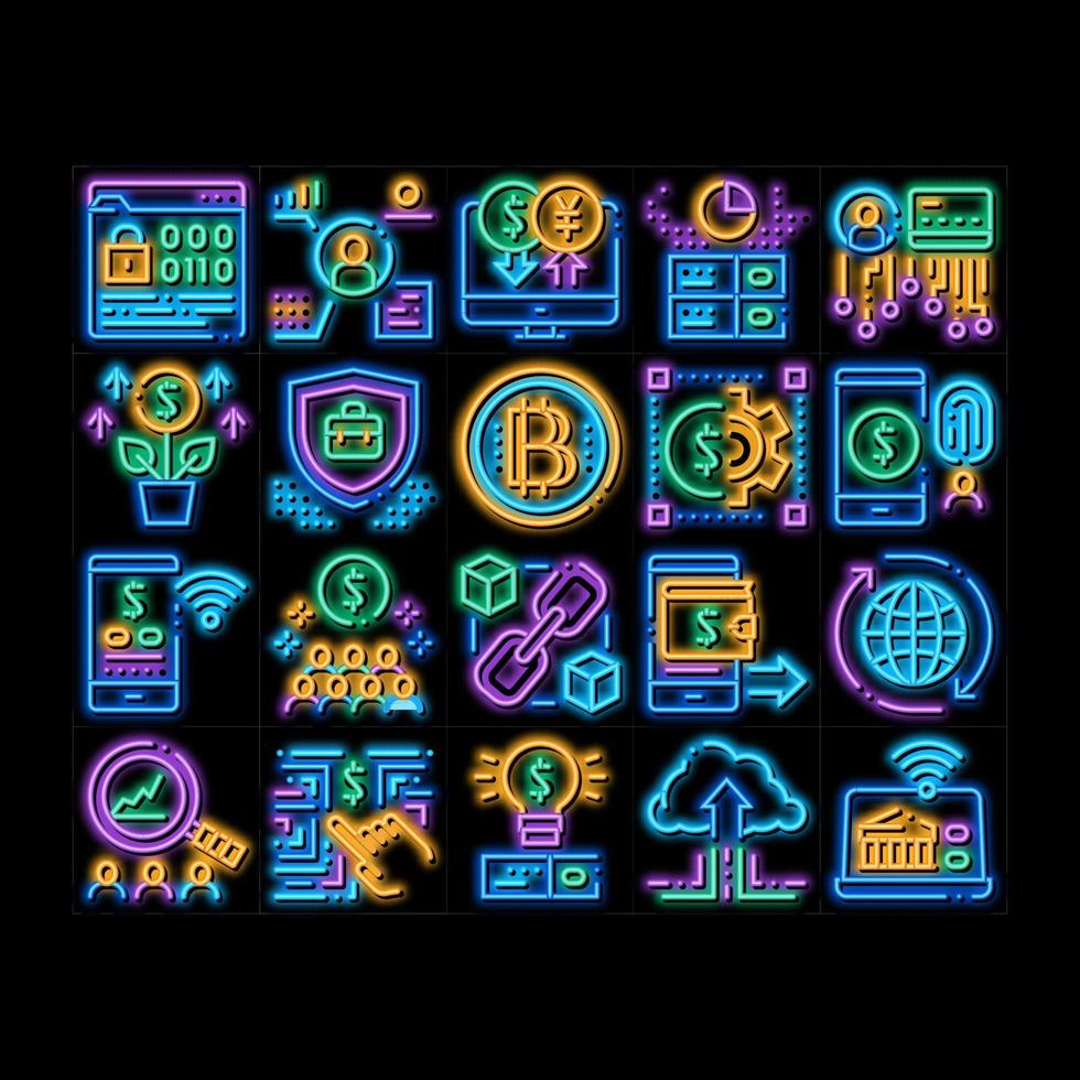 Fintech Innovation neon glow icon illustration vector