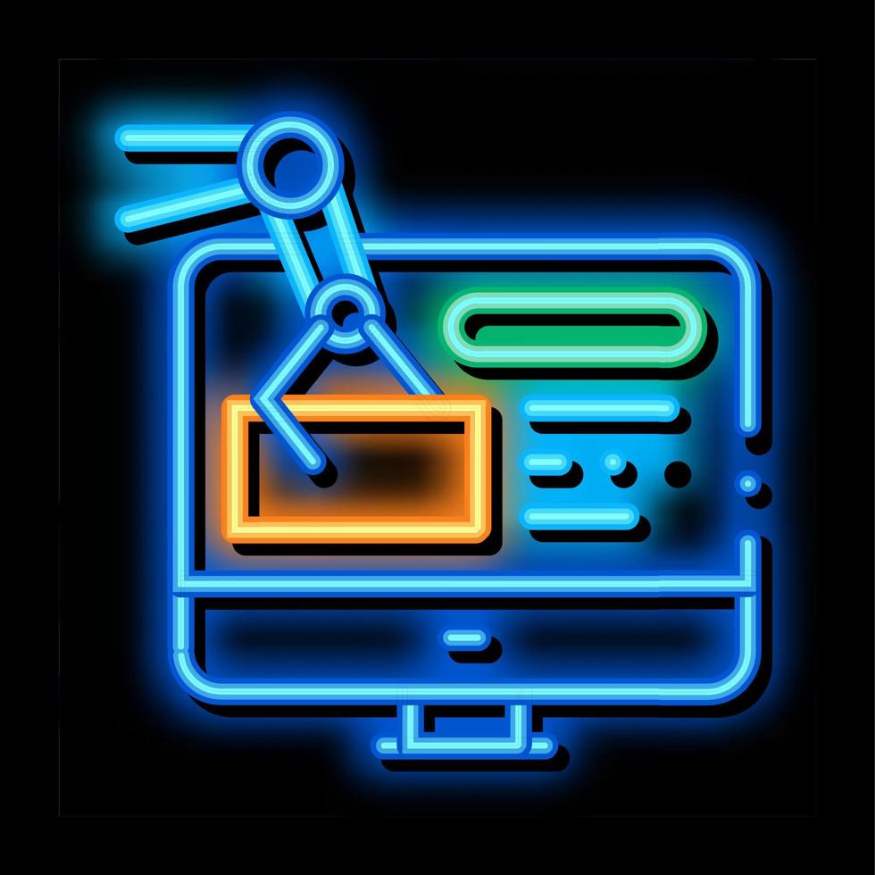 information retrieval neon glow icon illustration vector