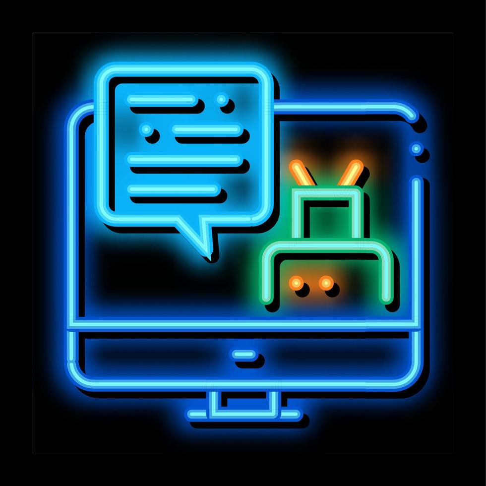 personal information robotic process neon glow icon illustration vector