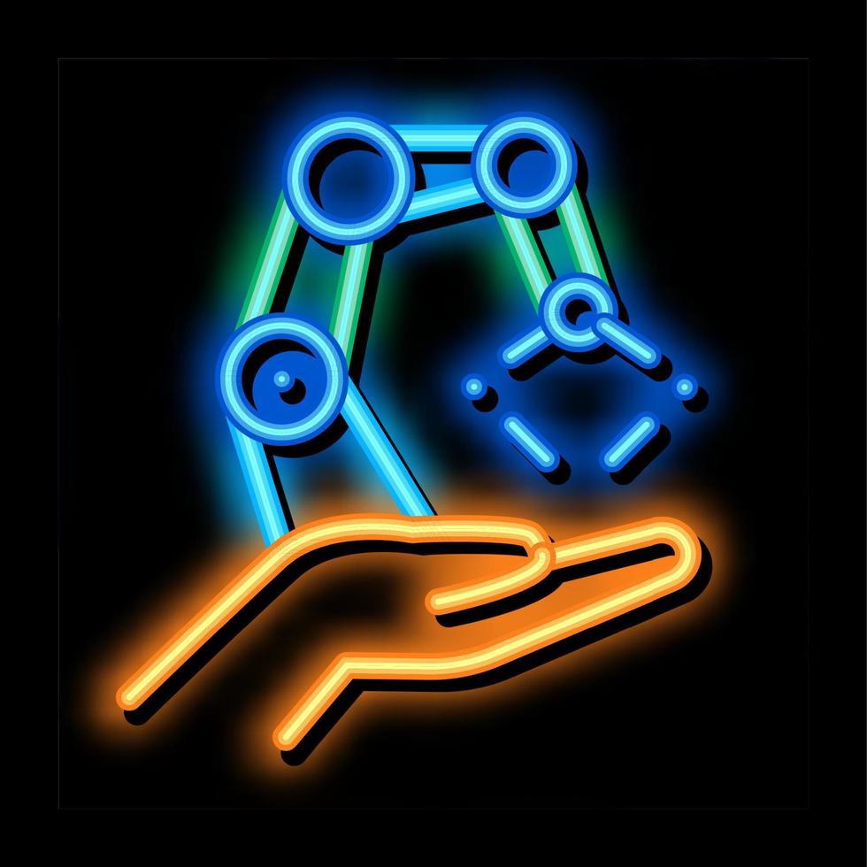 robotic delivery neon glow icon illustration vector