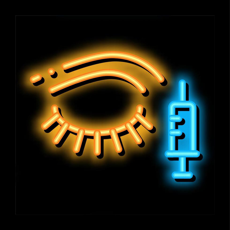 eye injection neon glow icon illustration vector
