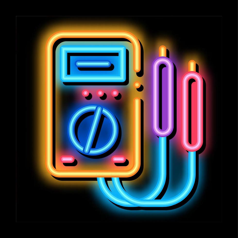 electric control panel neon glow icon illustration vector