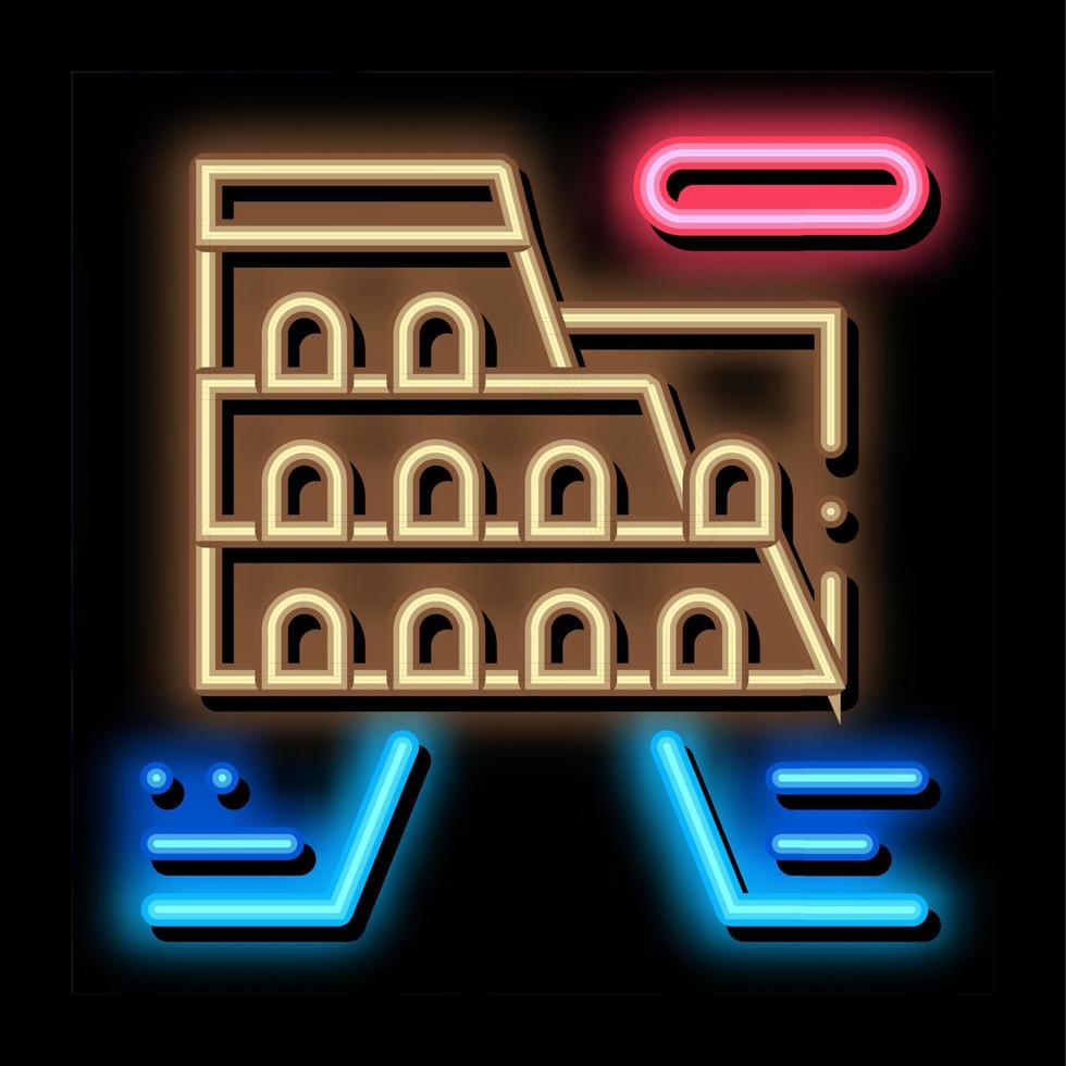 Landmark neon glow icon illustration vector