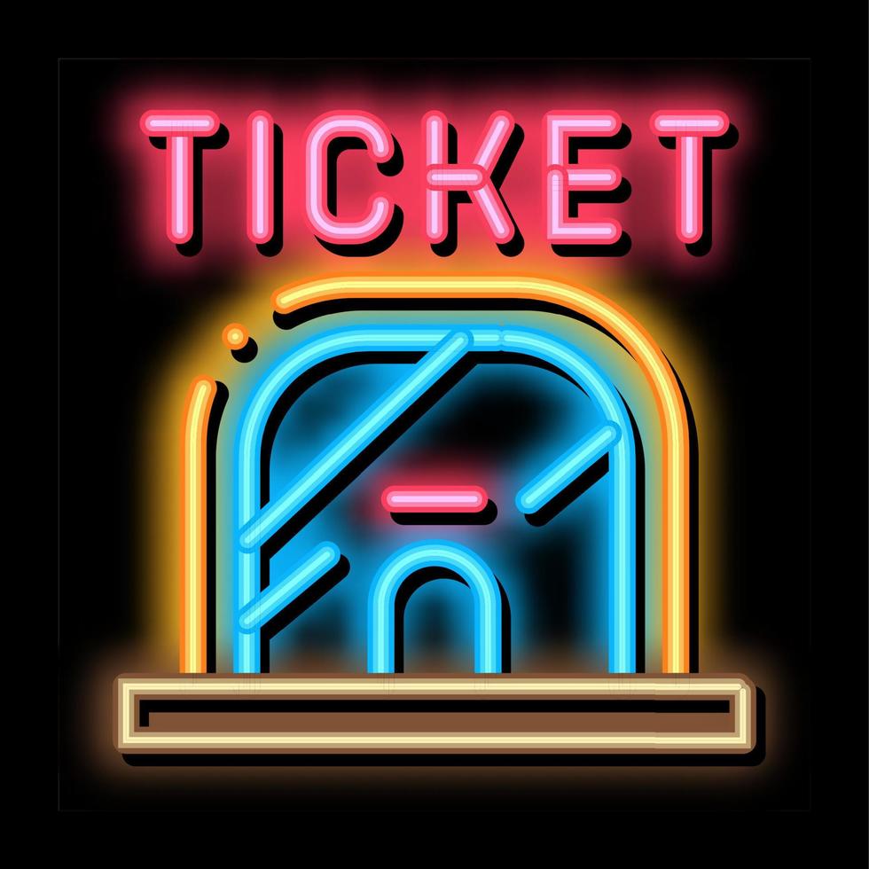 Ticket Casa neon glow icon illustration vector