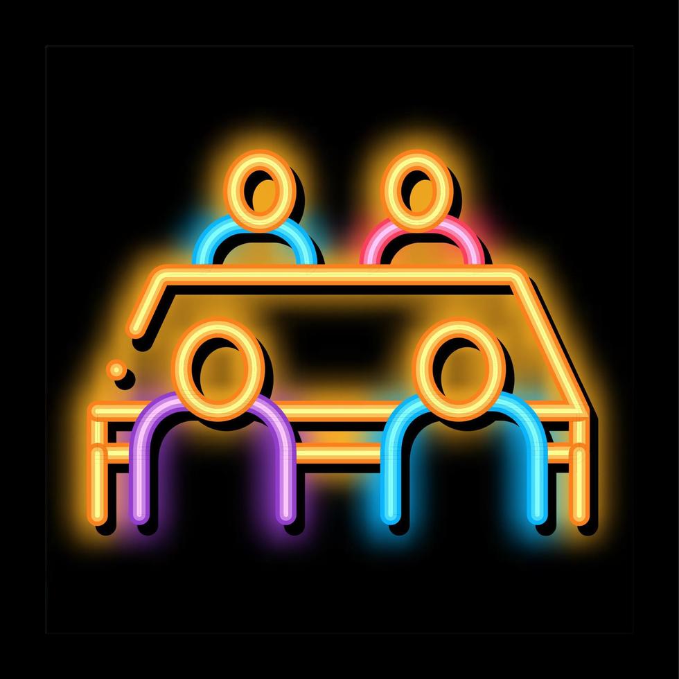 negotiation table neon glow icon illustration vector