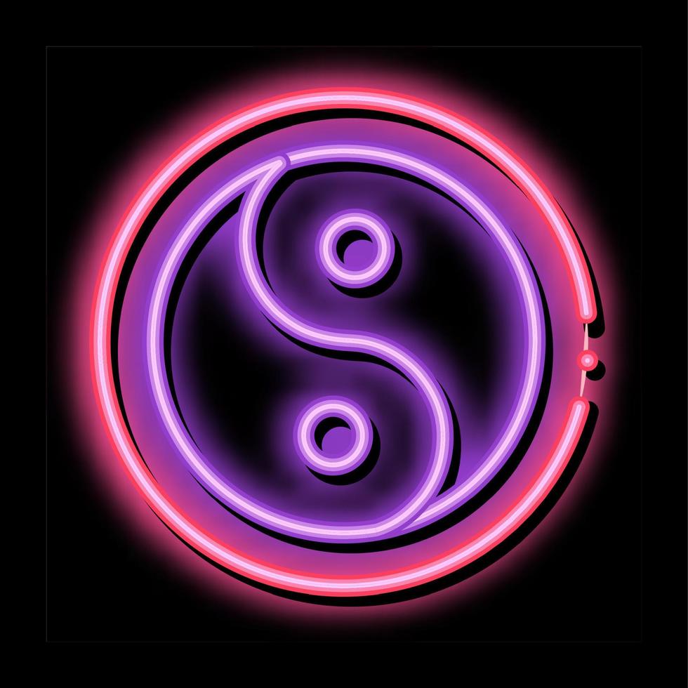 Yin Yang neon glow icon illustration vector