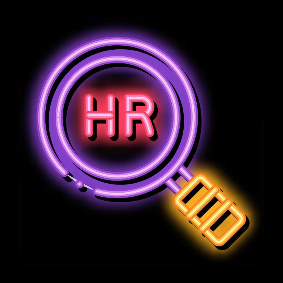 human resource research neon glow icon illustration vector