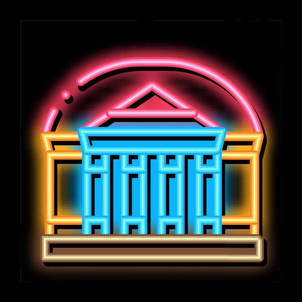 Theater Building neon glow icon illustration vector