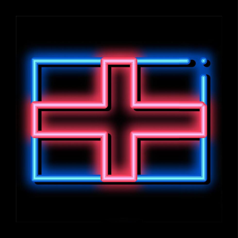 flag of the great britain neon glow icon illustration vector
