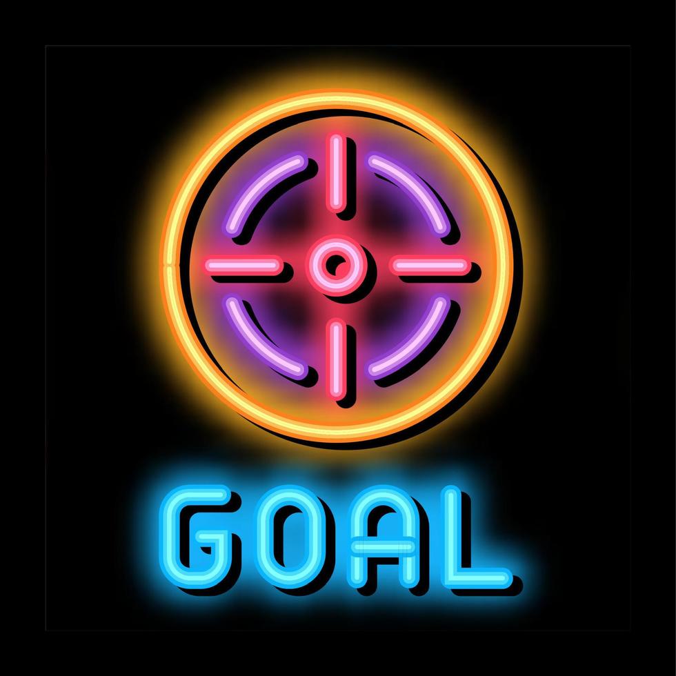 target goal neon glow icon illustration vector