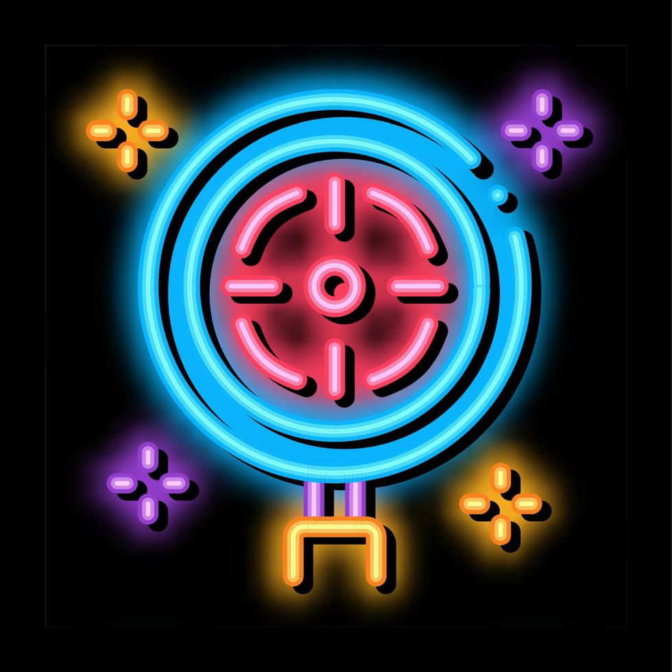 target detection neon glow icon illustration vector