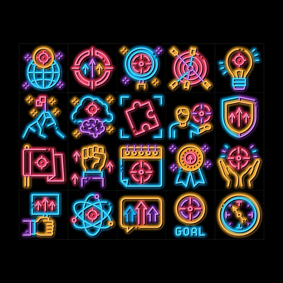 Goal Target Purpose neon glow icon illustration vector