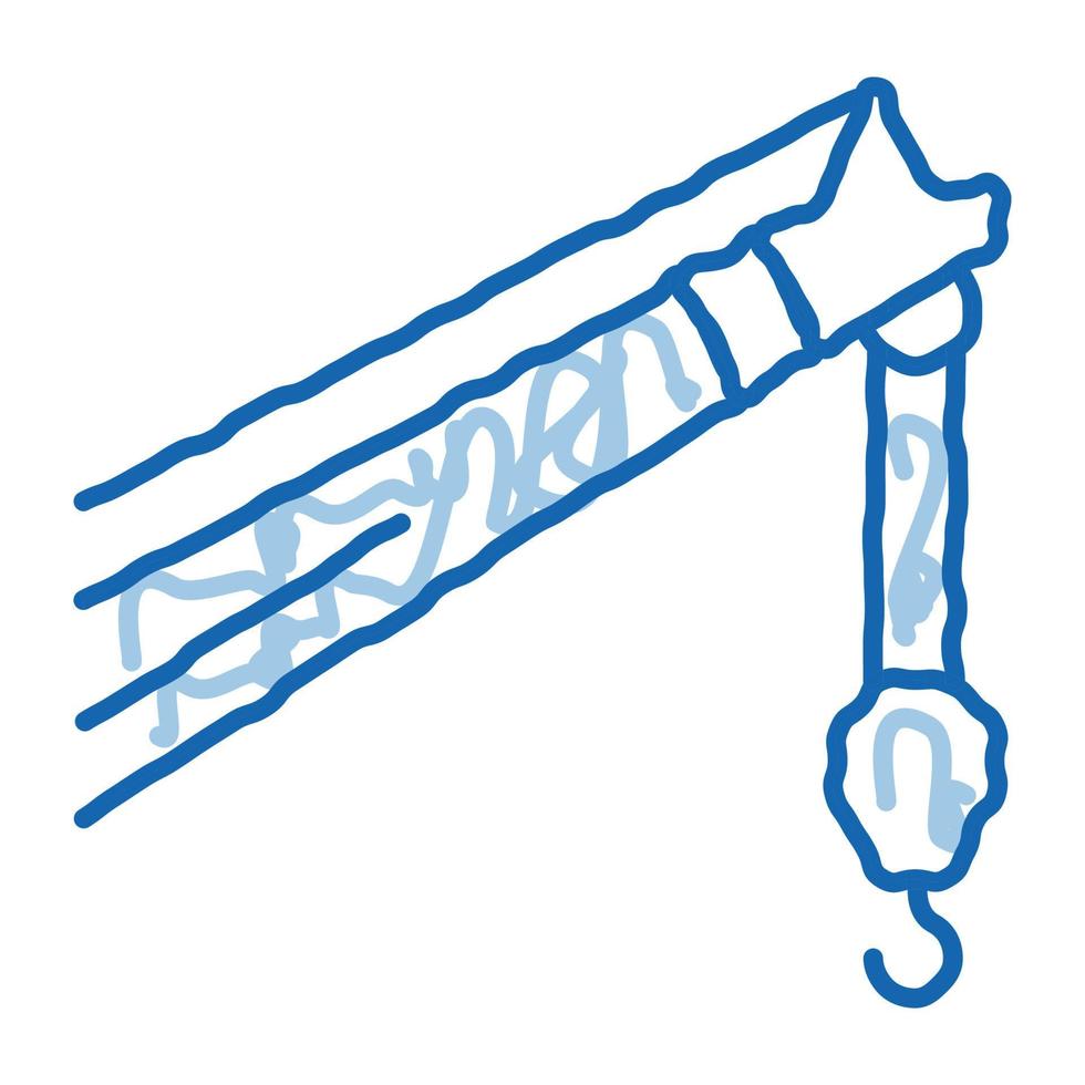crane machine hook doodle icon hand drawn illustration vector